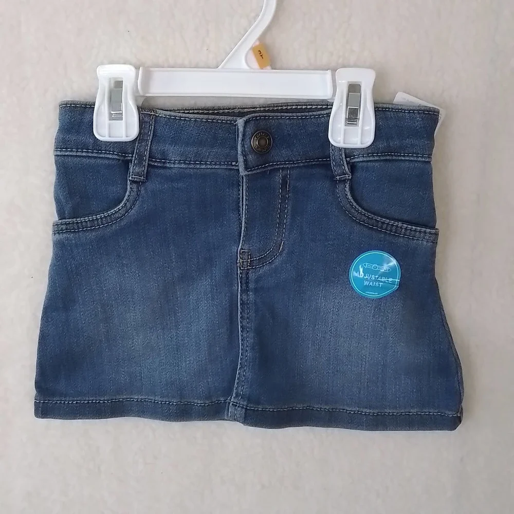 Carter's‎ Mini Jean Skirt Size 3T in Light Wash Denim w/ Adjustable Waist
